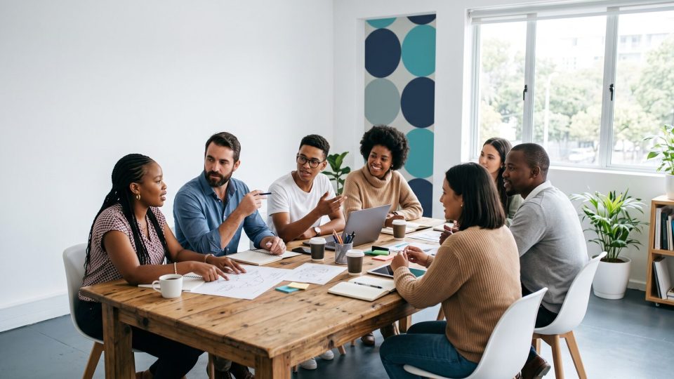 Employment equity targets 2026: a diverse South African team collaborating around a table in a bright workplace